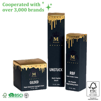 Caja de Embalaje Cosmético Negra Mate de Lujo Personalizada con Papel Dorado para Sérum y Crema para el Cuidado de la Piel, Caja de Papel con Fondo Autoblocante
