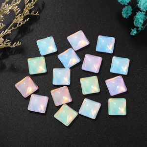 Strass carrés en verre à fond plat, irisés, pour décoration d'ongles, accessoires de bijoux DIY, colorés et scintillants - Product Image 4