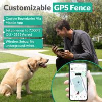 Kabelloser GPS-Aufladbarer Elektronischer Hundezaun mit Farbdisplay, Einstellbarer Radius 25-2133 Meter, IP67 Wasserdicht, Bellkontrolle