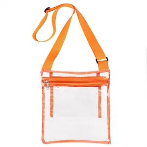 Promotional Clear Crossbody Purse Clear Bag Stadium Approved Clear Concert Purse with Inner Pocket for Concert NFL PGA