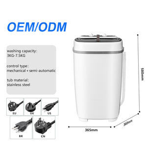 Mini lave-linge portable semi-automatique tout-en-un avec panier de vidange en acier pour les appareils électroménagers, les hôtels - Product Image 2