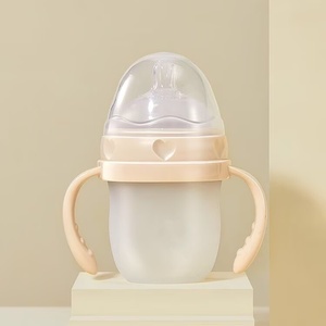 Biberon en silicone souple sensation naturelle anti-colique pour nouveau-né, tétine d'allaitement ressemblant à un sein, récipient d'alimentation à col large pour lait maternel - Product Image 2
