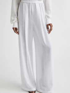 Conjunto de Pijama de <span class=keywords><strong>Dos</strong></span> Piezas para Mujer, Camiseta Larga y Pantalones Anchos con Corte de Campana, Ropa de Dormir de Lino, Nueva Moda - Product Image 2