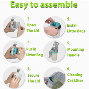 ที่ตักทรายแมว GLIWAY พร้อมที่เก็บ  รวมถึงถุงเก็บขยะ ที่ตักทรายแมวขนาดใหญ่ พกพาสะดวก - Product Image 4