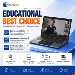 Portátil CoreNest de 15.6 y 7 Pulgadas con Pantalla Dual <span class=keywords><strong>para</strong></span> Estudiantes, Intel N150 Quad Core, Portátil Universitario <span class=keywords><strong>para</strong></span> Aprendizaje en Línea - Product Image 1