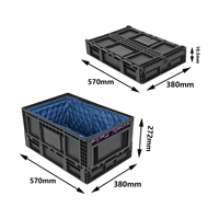 QS Caisses de stockage pliables en plastique Panier en plastique Oeuf Légumes Fruits Panier de transport Caisse pliante