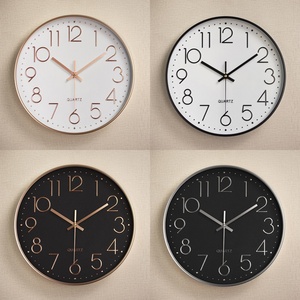 12-Inch Simple Mute Wall <b>Clock</b> – Hole-free Quartz <b>Clock</b>, Non-Ticking <b>Digital</b> Wall Watch for Living Room, Bedroom, Kitchen, Offic - Product Image 2