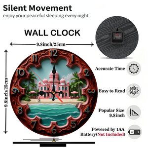 Orologio in Legno da 10 Pollici con <span class=keywords><strong>Motto</strong></span> di Viaggio 'L'Avventura Inizia' - Product Image 3