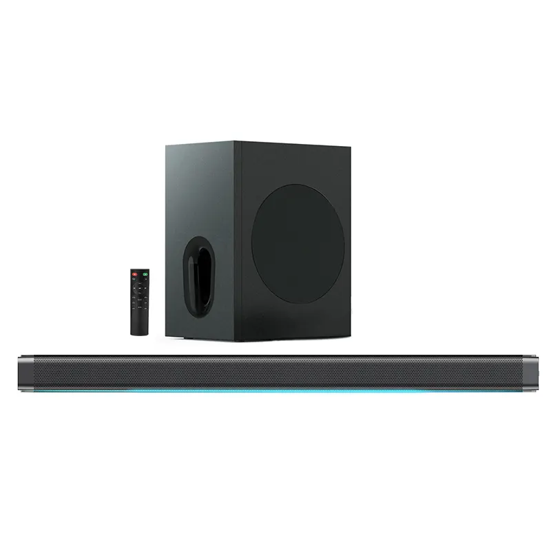 Grosir 2.1 Soundbar sistem suara 120w speaker Soundbar Audio tv dengan subwoofer untuk sistem TV teater Rumah