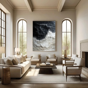 Luxury Ocean Wave Art 3D Textured Finish Canvas Acrylic <b>Large</b> Abstract Wall Art Hand Painted Interior Design Decoration - Product Image 4