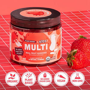 Gummies multivitaminées pour enfants OEM, saveur fraise bio, à base de plantes, 13 vitamines, 90 unités - Product Image 3