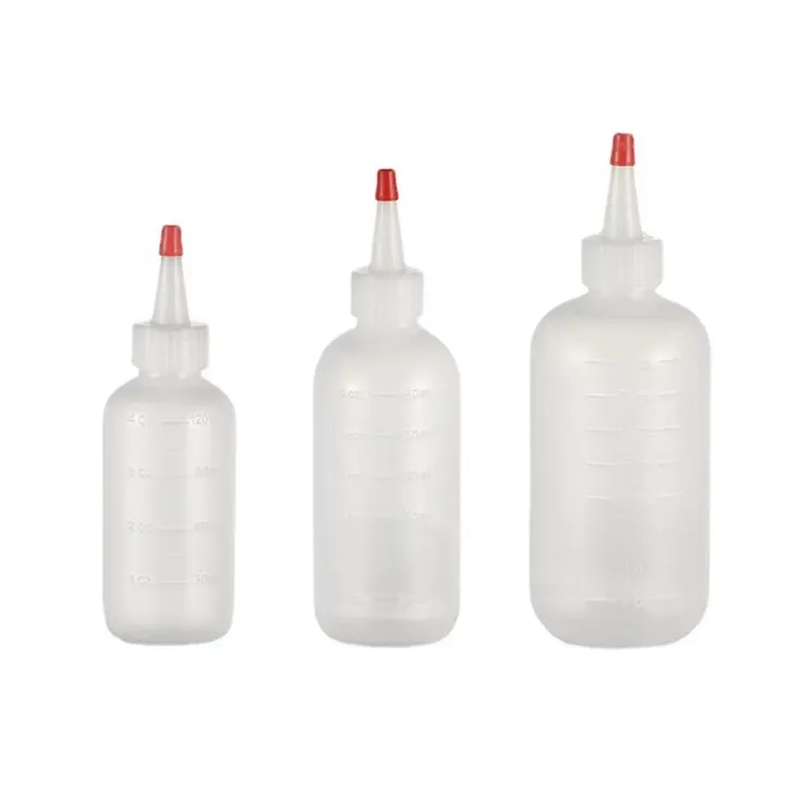 LDPE 120ml Boston Runde 4 Unzen Graduierungen auf der Seite Plastik Squeeze Sauce HDPE Flasche mit Yorker Kappe