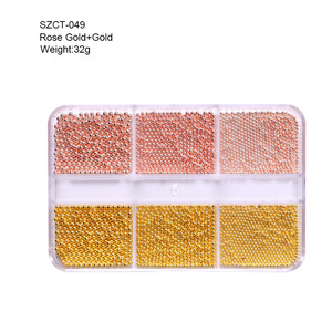 Petit paquet mélangé de bijoux d'ongle de boule d'acier d'or transfrontalier de <span class=keywords><strong>manucure</strong></span> ronde d'alliage avec les <span class=keywords><strong>strass</strong></span> ronds - Product Image 6