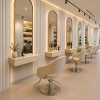 Miroir de salon de coiffure moderne, miroir de vanité à cadre arqué pour studio de beauté