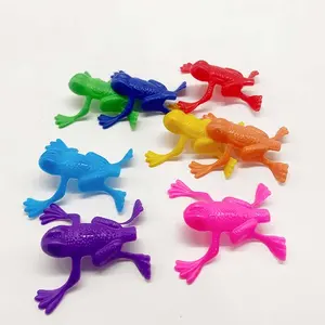 Assorted Colors Cheaper Crazy Fun Party Favors Cool Jumping Plastic Frog Toy For Kids