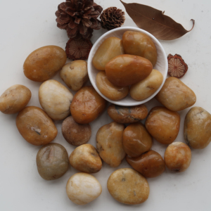 2-4cm Đá Cuội tròn màu vàng tự nhiên cho sân vườn ngoài trời & biệt thự đá trang trí cao cấp - Product Image 1