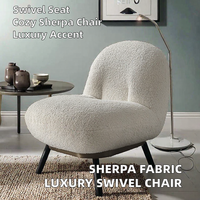 Fauteuil d'appoint modulaire moderne en tissu Sherpa, pivotant, pour salon, chambre, hôtel, bureau à domicile, appartement