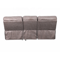 Canapé inclinable manuel 3 places moderne en tissu gris avec accoudoirs rembourrés et structure en bois pour salon - Vente en gros
