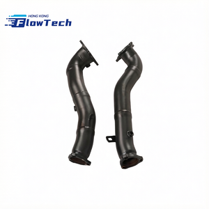 Stainless Steel Downpipes Black Coated for Audi C7 C7.5 S6 S7 4.0T V8 Performance - Product Image 1