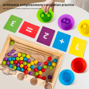 Puzzle Montessori Tube Clips Perles <span class=keywords><strong>Jeux</strong></span> Arithmétiques Jouets en bois <span class=keywords><strong>Maternelle</strong></span> Intelligence Éducation précoce Jouet de comptage pour enfants - Product Image 5