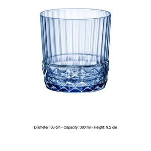Verre à eau DOF 38 cl Bleu Saphir America' H 9,2 cm Ø 8,8 cm Bormioli Rocco - Product Image 3