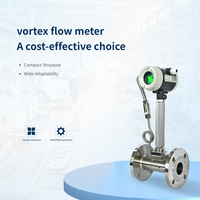Medidor de Flujo Vortex Industrial de Acero Inoxidable 304 con Brida, 4-20mA RS485, para Fluidos, Gases, Líquidos, Vapor, Aire, Oxígeno, Biogás, GLP, Aceite Térmico, con Certificación CE
