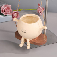 Pot de balançoire petit Pot de fleur visage souriant Rockchair Mini Pot succulent maison jardin décoration ornements chambre plante verte pendentif