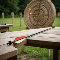 Flèche de tir à l'arc en fibre de verre HUANTU X1 HT avec plume en plastique et pointe en acier pour arc classique et arc à poulies, chasse et tir