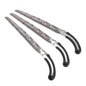 Damascus Steel Hand Saw Straight Blade High Carbon Steel Rubber Handle Garden Pruning Outdoor Logging Tool - Product Image 2