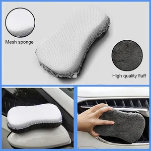 Car Wash Accessories Kit 9pcs Washing Sponge Coral <b>Towel</b> Wheel Brush Car Cleaning Tools <b>Set</b> Kit - Product Image 3