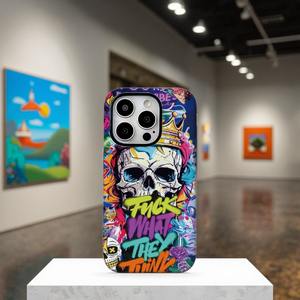 Cool Ghost Boy Doodle 3D sublimazione 2-in-1 custodia per telefono superficie lucida compatibile con per XR 11 12 <span class=keywords><strong>13</strong></span> 14 15 16 17 Pro Max Cover - Product Image 3