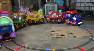 Piste de marché nocturne pour enfants petit Train électrique dessin animé Train rotatif ascenseur avion carré décrochage avion rotatif - Product Image 2