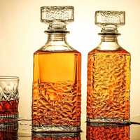 Bouteille en verre vide personnalisée carrée 100ml 250ml 300ml 375ml 500ml pour vin, champagne, liqueur, XO