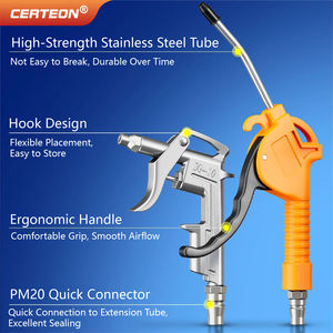 Pistola de Aire a Presión con Manguera Espiral 6M y Conector Rápido PM20 de 1/4 pulgada para Camión Soplador Industrial - Product Image 2