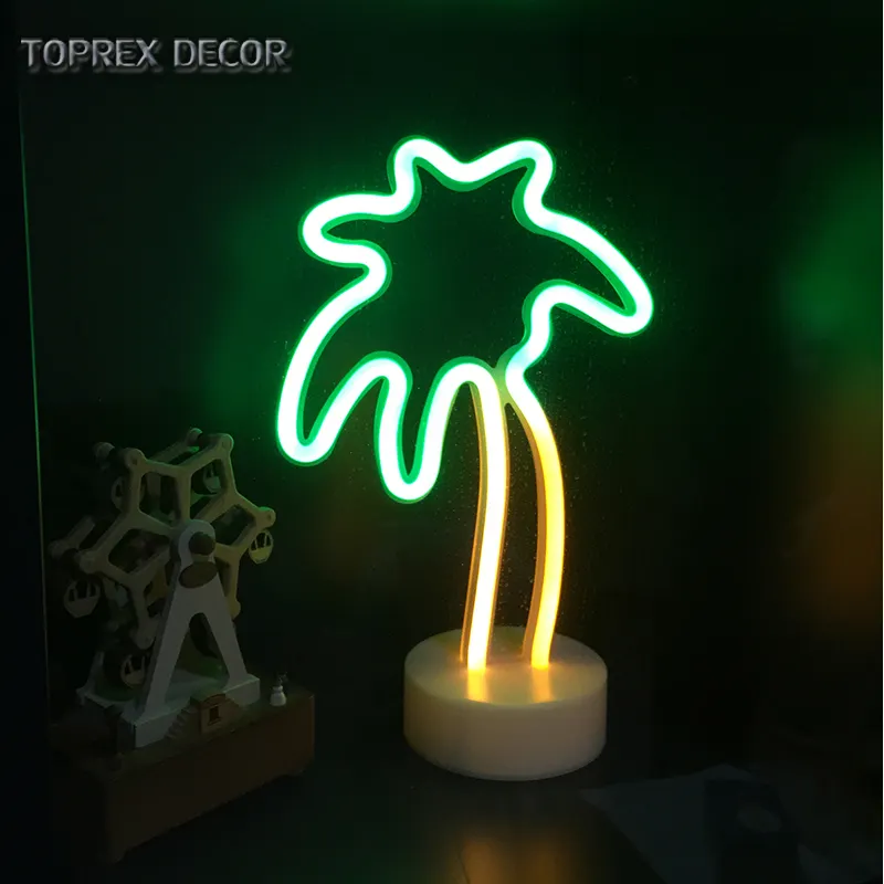 Commercio all'ingrosso PVC Mini illuminazione a LED decorazione regalo di palma al neon artificiale