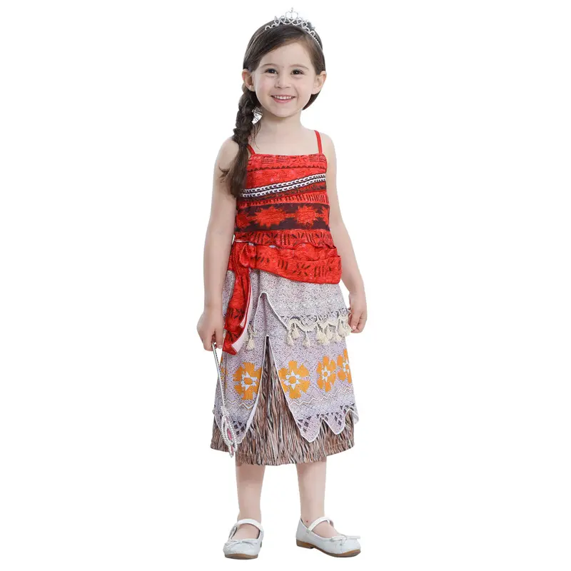 Costume d'halloween du super-héros pour filles, robe de princesse Moana, fête fantaisie, pour enfants