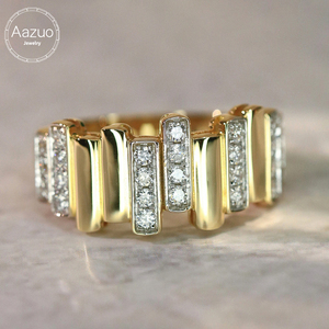 Aazuo – bijoux fins en or blanc massif 18 carats, diamant naturel, bague à ligne irrégulière, cadeau pour femme, pour banquet et fête haut de gamme - Product Image 1