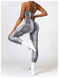 Leopard rắn in thể thao scrunch Butt xà cạp phụ nữ liền mạch phòng tập thể dục tập thể dục Workout vớ - Product Image 4