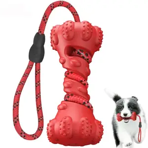 Mainan Hewan Peliharaan Interaktif Karet Anjing Mainan Kunyah Anjing Dumbbell Tahan Lama