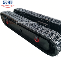 Châssis de chenilles Guanya personnalisé, d'origine usine de Zhejiang, Chine, garantie 1 an pour fraiseuse de tunnel, concasseur mobile, chargeuse de matériaux