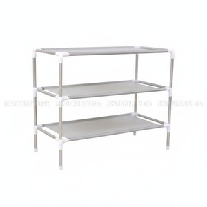 Scarpiera in tessuto Non tessuto a 3 livelli con montaggio semplice in soluzione di stoccaggio efficiente in grigio - Product Image 3