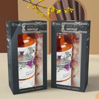 Luxury Custom Recyclable Made Champagne Boxes Rigid Cardboard Paper Whisky Alcohol Wine Glass Bottle Gift Box Packaging