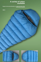 Sac de couchage en duvet d'oie blanc à 90% pour adultes, camping en plein air, portable, chaud, hiver, ultraléger, équipement de sac de couchage en duvet d'oie