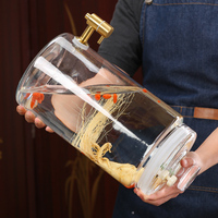 Niudali 10kg haut de gamme Design moderne épaissi bouteille de vin en verre pot d'alcool de cuisine pour la nourriture présente du vin médicinal de ginseng