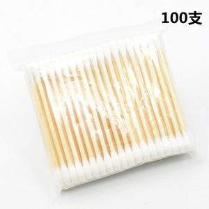 Coton-tiges jetables à double extrémité en bois, coton-tiges pour nettoyer les oreilles, serviettes hygiéniques, coton-tiges démaquillants. - Product Image 3