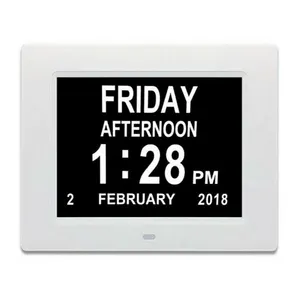 8 INCH Digital Day Calendar Clock Auto-Dimming Extra Large Day Date Month Dementia Clocks for Seniors Elderly