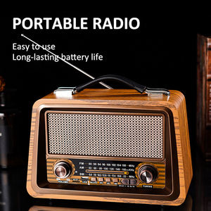 <span class=keywords><strong>Enceinte</strong></span> portable miniature classique en bois pour DJ, haut-parleur en bois, radio vintage <span class=keywords><strong>r</strong></span>étro AM FM SW 3 bandes - Product Image 2