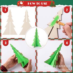 Ensemble d'ornements de Noël en bois à suspendre pour la décoration de table des fêtes - Product Image 4