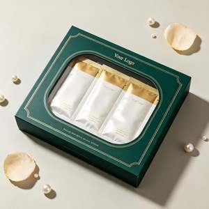 FX White Card Folding Box with Cosmetic Mask Bag Packaging Set for Facial <b>Sheet</b> Products and Beauty Care Collections - Product Image 2