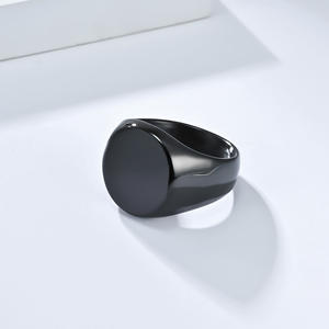 Men's Titanium Steel <b>Ring</b> Geometric Shape <b>Plain</b> Band Gift Jewelry Gold Black Silver - Product Image 3